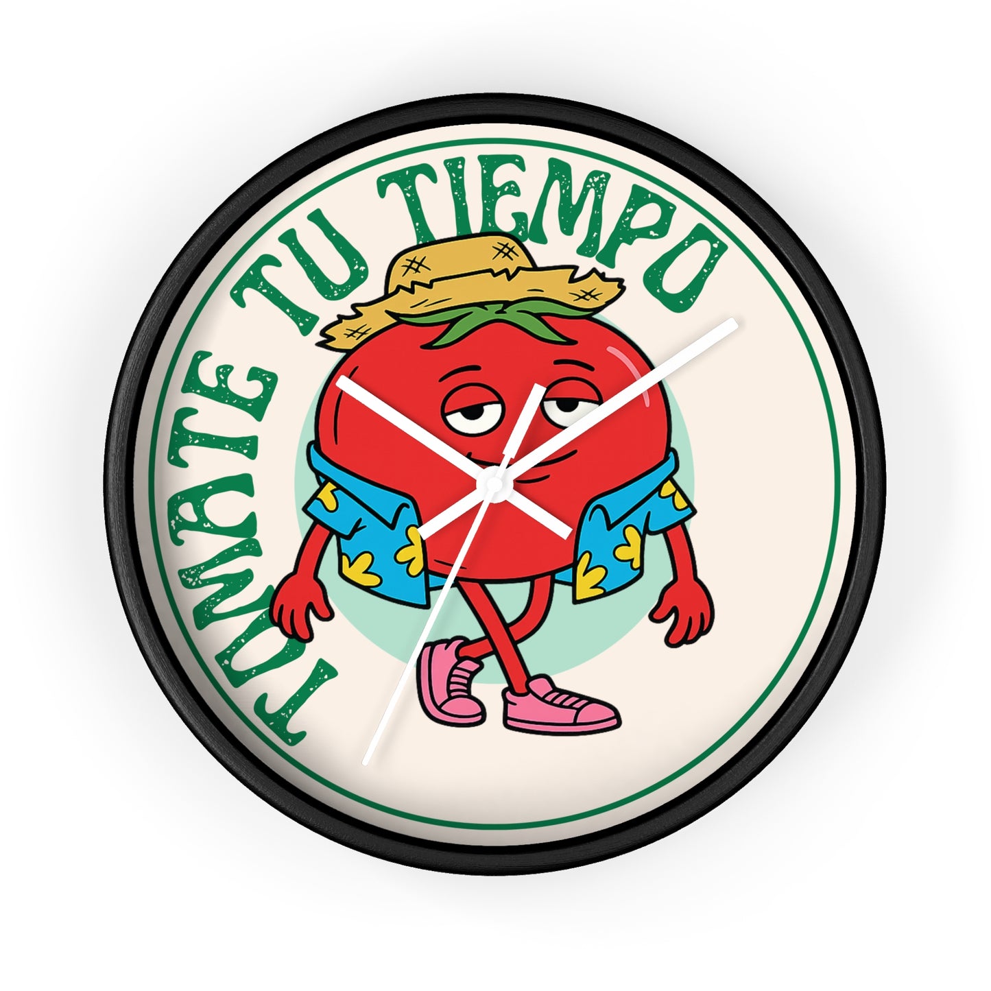 Tomate Tu Tiempo Wall Clock | Relaxed Tomato Illustration, Kitchen Decor