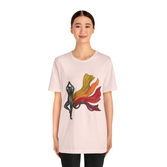 Meow Vibes Black Kitty Tree Pose T-Shirt | Yoga Cat Tee