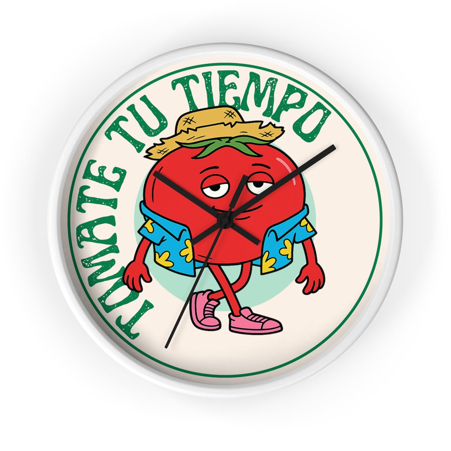 Tomate Tu Tiempo Wall Clock | Relaxed Tomato Illustration, Kitchen Decor