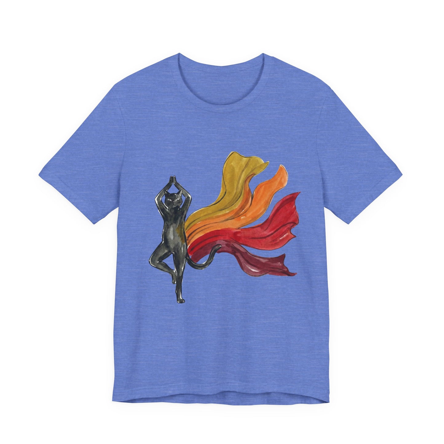 Meow Vibes Black Kitty Tree Pose T-Shirt | Yoga Cat Tee