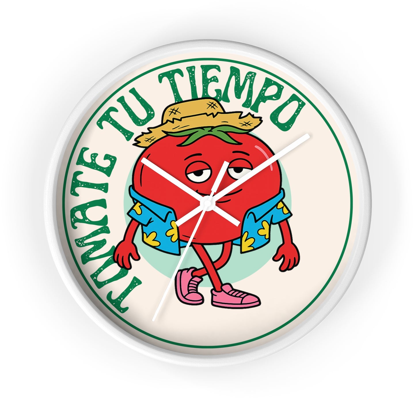 Tomate Tu Tiempo Wall Clock | Relaxed Tomato Illustration, Kitchen Decor