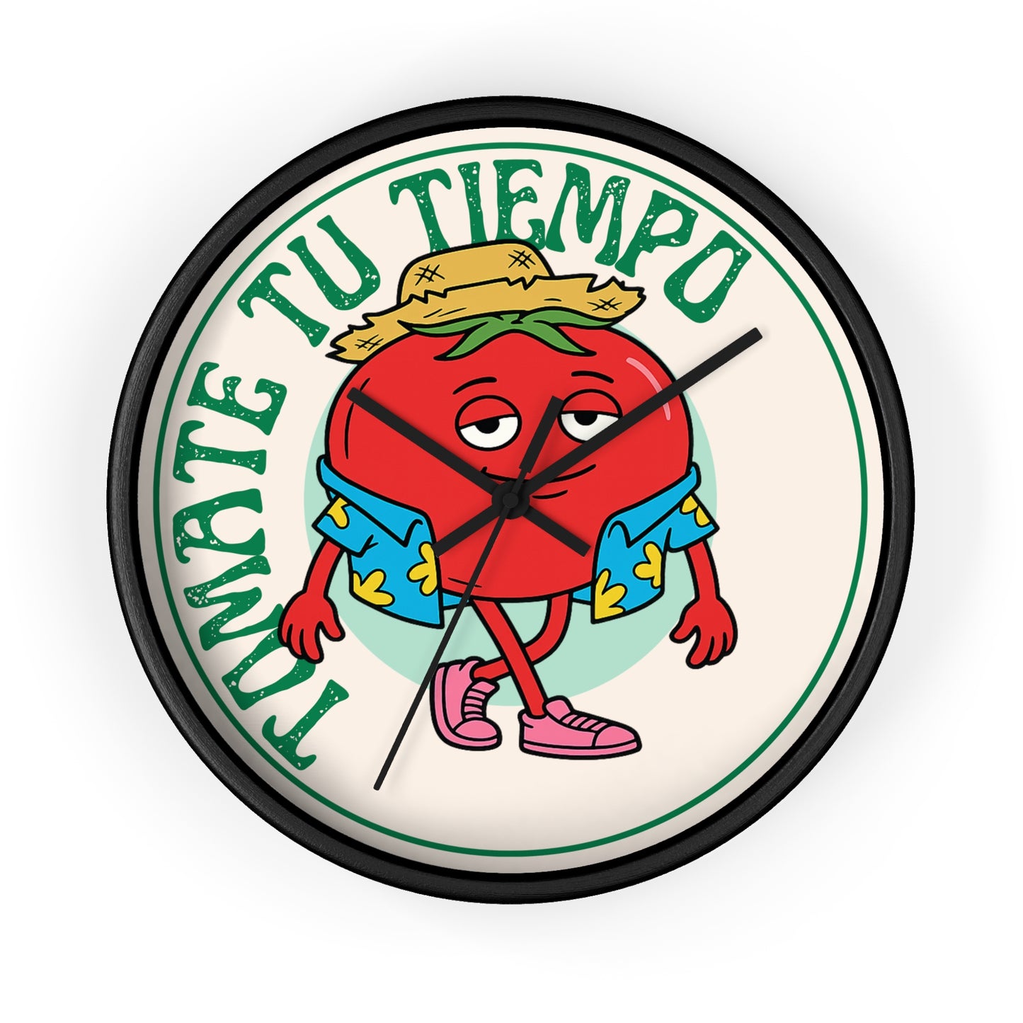 Tomate Tu Tiempo Wall Clock | Relaxed Tomato Illustration, Kitchen Decor