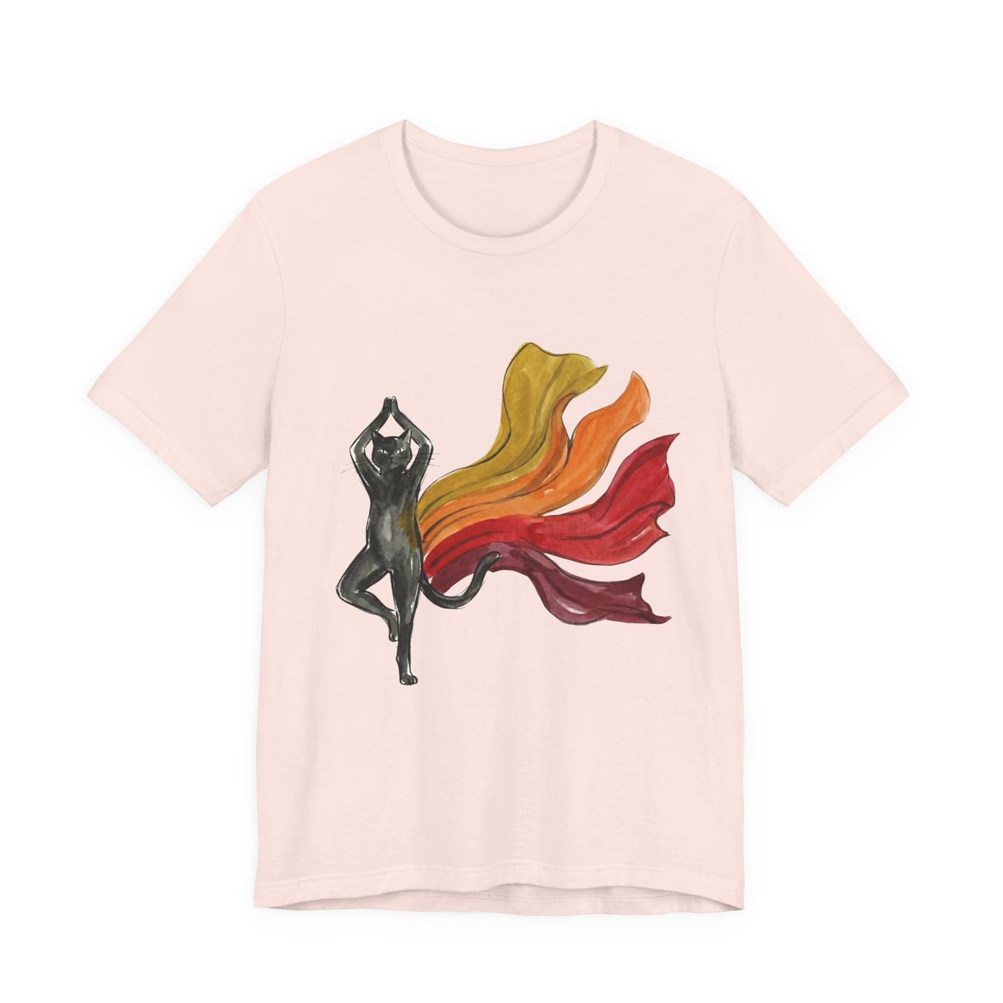Meow Vibes Black Kitty Tree Pose T-Shirt | Yoga Cat Tee