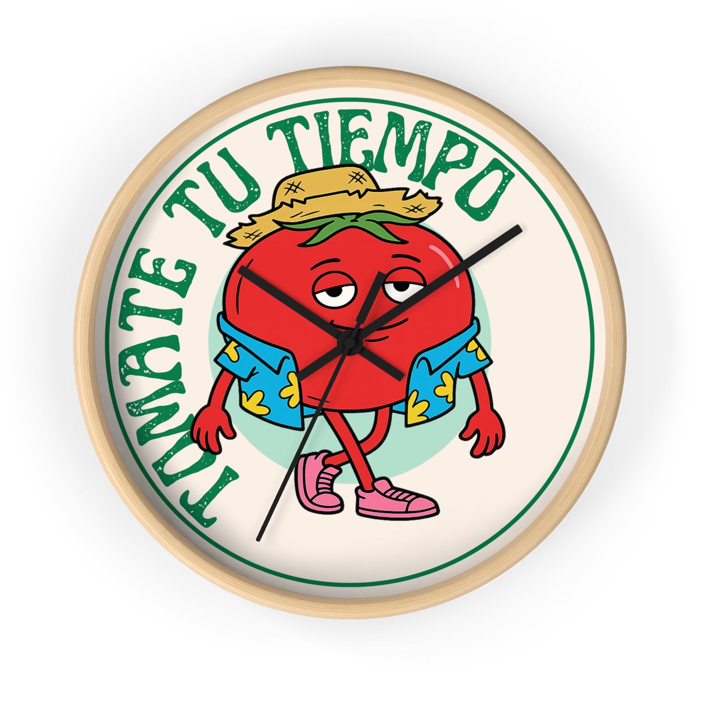 Tomate Tu Tiempo Wall Clock | Relaxed Tomato Illustration, Kitchen Decor