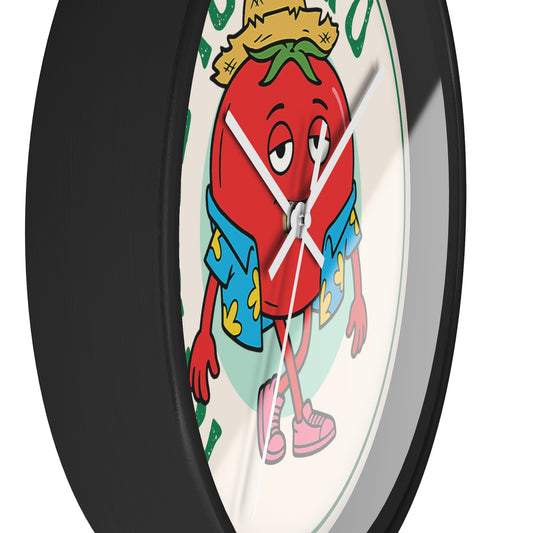 Tomate Tu Tiempo Wall Clock | Relaxed Tomato Illustration, Kitchen Decor